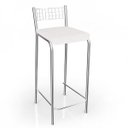 Ver imagem 1 de Banqueta Estofada Gênova Cromada 1b705cr Kappesberg Crome - Cromado/courino Branco