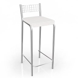 Banqueta Estofada Gênova Cromada 1b705cr Kappesberg Crome - Cromado/courino Branco - 1
