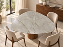 Ver imagem 1 de Mesa Jantar Orgânica Cone Canya 130x135cm - MDF Pietra Bronze