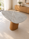 Ver imagem 4 de Mesa Jantar Orgânica Cone Canya 130x135cm - MDF Pietra Bronze