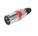 Ver imagem 1 de Kit 5 Plugs Xlr Cannon Macho Profissional Vermelho