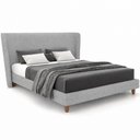Ver imagem 2 de Cama Japonesa com Cabeceira Corea Queen Bouclê Suave Cinza - Sallar Home