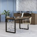 Ver imagem 2 de Mesa para Escritório Estilo Industrial 1,20m Pés de Aço Frame F120 Kappesberg - Carvalho Munique