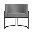 Ver imagem 3 de Poltrona Luana Suede Cinza Base Metálica Preta- Vallisa Decor