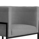 Ver imagem 4 de Poltrona Luana Suede Cinza Base Metálica Preta- Vallisa Decor