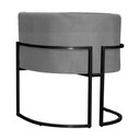 Ver imagem 2 de Poltrona Luana Suede Cinza Base Metálica Preta- Vallisa Decor