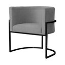 Ver imagem 1 de Poltrona Luana Suede Cinza Base Metálica Preta- Vallisa Decor