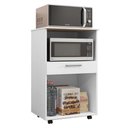 Ver imagem 3 de Balcão de Cozinha Duplo Forno 2 Portas e 1 Gaveta Prata - Branco/supremo