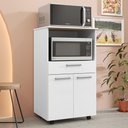 Ver imagem 1 de Balcão de Cozinha Duplo Forno 2 Portas e 1 Gaveta Prata - Branco/supremo