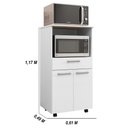 Ver imagem 2 de Balcão de Cozinha Duplo Forno 2 Portas e 1 Gaveta Prata - Branco/supremo