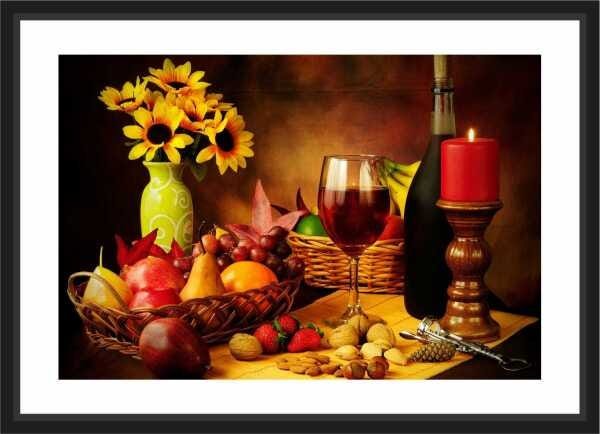 Quadro Decorativo Vinho Bebidas Gourmet Restaurantes Com Moldura - 1