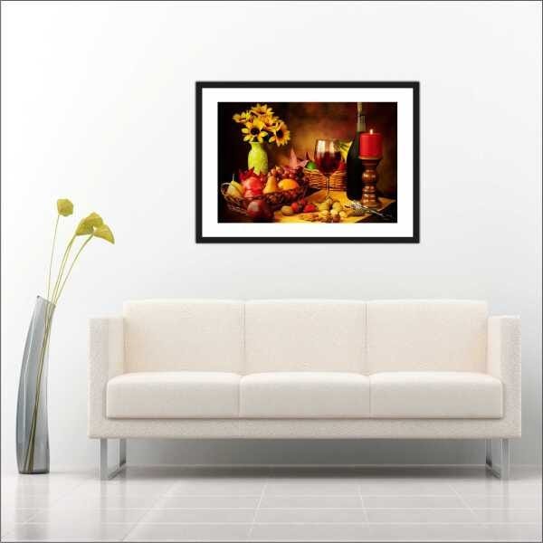 Quadro Decorativo Vinho Bebidas Gourmet Restaurantes Com Moldura - 2