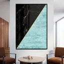 Ver imagem 1 de Quadro Decorativo Geométrico Mármore Preto e Azul em Moldura Caixa Tacolado Moldura Trad 1cm Preta C