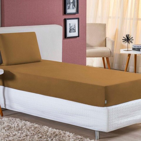 Jogo de Cama Solteiro Nobre 2 Peças Lençol com Elástico de 30cm de Altura Malha 100% Algodão -