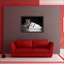 Ver imagem 4 de Quadro Decorativo Pôquer Cartas Baralho Salas De Jogos Interiores Com Moldura Decorações