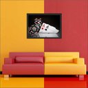 Ver imagem 2 de Quadro Decorativo Pôquer Cartas Baralho Salas De Jogos Interiores Com Moldura Decorações