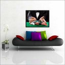 Ver imagem 1 de Quadro Decorativo Pôquer Cartas Baralho Salas De Jogos Interiores Com Moldura Decorações