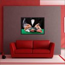 Ver imagem 2 de Quadro Decorativo Pôquer Cartas Baralho Salas De Jogos Interiores Com Moldura Decorações