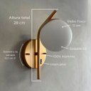 Ver imagem 3 de Arandela Luminaria de Parede Inclinada Moderno Interruptor com Vidro Globo 12cm Decoração Casa