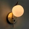 Arandela de Parede Inclinada Moderno com Interruptor Dourado com Globo 12cm Decoração Casa, Sala - 2