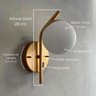 Arandela de Parede Inclinada Moderno com Interruptor Dourado com Globo 12cm Decoração Casa, Sala - 3