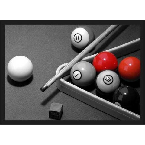 Quadro Decorativo Esportes Sinuca Bilhar Sala De Jogos Com Moldura