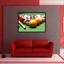 Ver imagem 2 de Quadro Decorativo Esportes Sinuca Bilhar Sala De Jogos Com Moldura