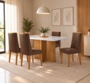 Ver imagem 1 de Conjunto Sala de Jantar Mesa Moscou Tp Vidro Canto Copo com 4 Cadeiras Mariana