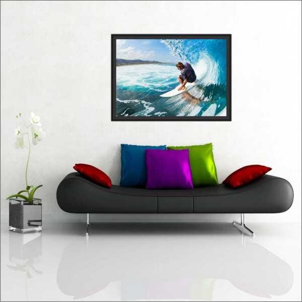 Quadro Decorativo Surf Surfista Mar Praia Esporte Radical Decorações Com Moldura - 1