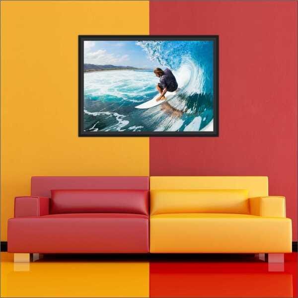 Quadro Decorativo Surf Surfista Mar Praia Esporte Radical Decorações Com Moldura - 4