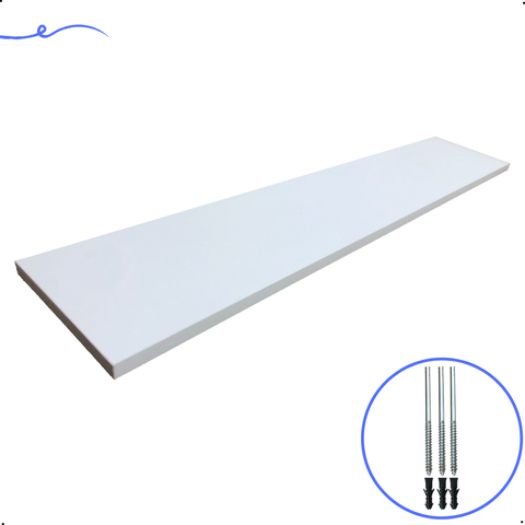 1 Prateleira Branca 80X15 Com Suporte Flutuante Mdf  Organizadora Decoração Cozinha Quarto Banheiro