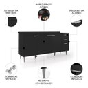 Ver imagem 3 de Balcão de Cozinha com Tampo 180cm Pérola Preto Z34 - Mpozenato