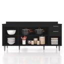 Ver imagem 5 de Balcão de Cozinha com Tampo 180cm Pérola Preto Z34 - Mpozenato