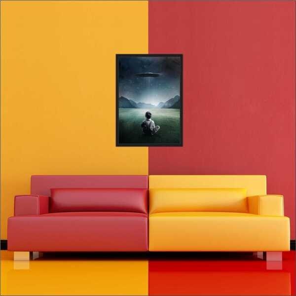Quadro Decorativo Ufo Ufologia Disco Voadores Salas Interiores Com Moldura Decorações - 2