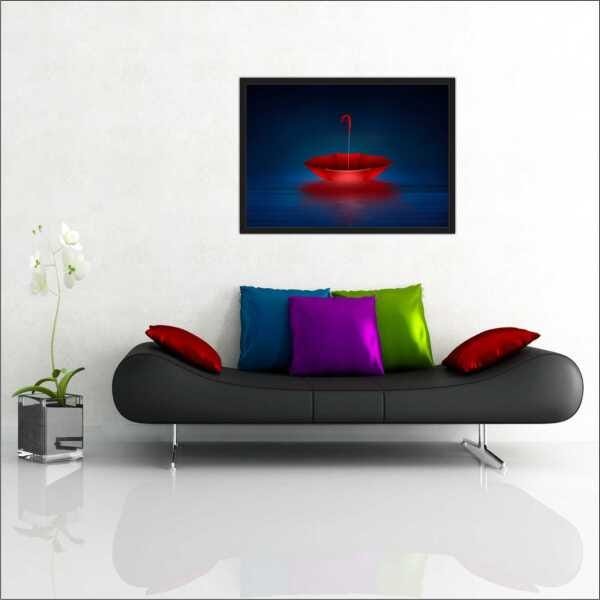 Quadro Decorativo Umbrella Guarda Chuva Salas Interiores Com Moldura Decorações - 3