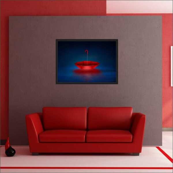 Quadro Decorativo Umbrella Guarda Chuva Salas Interiores Com Moldura Decorações - 2