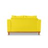 Sofá Namoradeira Viena 02 Lugares Com Almofadas Decorativa Suede Amarelo - Madeira Prima Deccor - 5