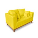 Ver imagem 3 de Sofá Namoradeira Viena 02 Lugares Com Almofadas Decorativa Suede Amarelo - Madeira Prima Deccor