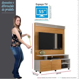 Home Sala Para TV Até 55 Pol Berlim 1.36 Lukaliam Tauari/Off White - 4