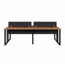 Ver imagem 6 de Mesa de Trabalho Retangular Plataforma Moderno MDF-MDP 240cm Nogal com Preto F5 Office