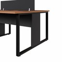 Ver imagem 2 de Mesa de Trabalho Retangular Plataforma Moderno MDF-MDP 240cm Nogal com Preto F5 Office