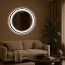 Ver imagem 4 de Espelheira 100x100 E08 Off White Aluminio Sup Par Led Jat 02 Branco Bivolt Touch