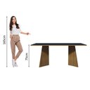 Ver imagem 4 de Mesa de Jantar Retangular com Tampo de Madeira Rustic/Preto 5388 Madesa