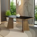 Ver imagem 6 de Mesa de Jantar Retangular com Tampo de Madeira Rustic/Preto 5388 Madesa