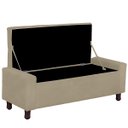 Ver imagem 5 de Calçadeira Baú Casal Queen Estofada Valencia Veludo Bege