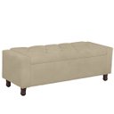 Ver imagem 1 de Calçadeira Baú Casal Queen Estofada Valencia Veludo Bege