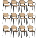 Ver imagem 1 de Kit 12 Cadeiras de Jantar Roma Prática com Braços para Sala e Cozinha - Preto