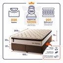 Ver imagem 3 de Conjunto Box Baú Super King Quartzo Marrom 193x203x78 c/ Molas Ensacadas