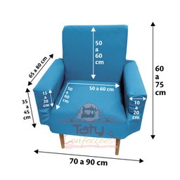 Capa Poltrona Sala.:azul-claro - 1
