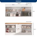 Ver imagem 3 de Cozinha Modulada Compacta Americana 4 Peças com Nicho Micro-Ondas Unna Branco